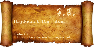 Hajducsek Barnabás névjegykártya
