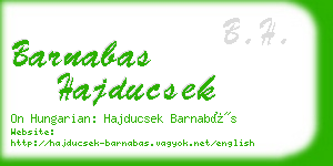 barnabas hajducsek business card